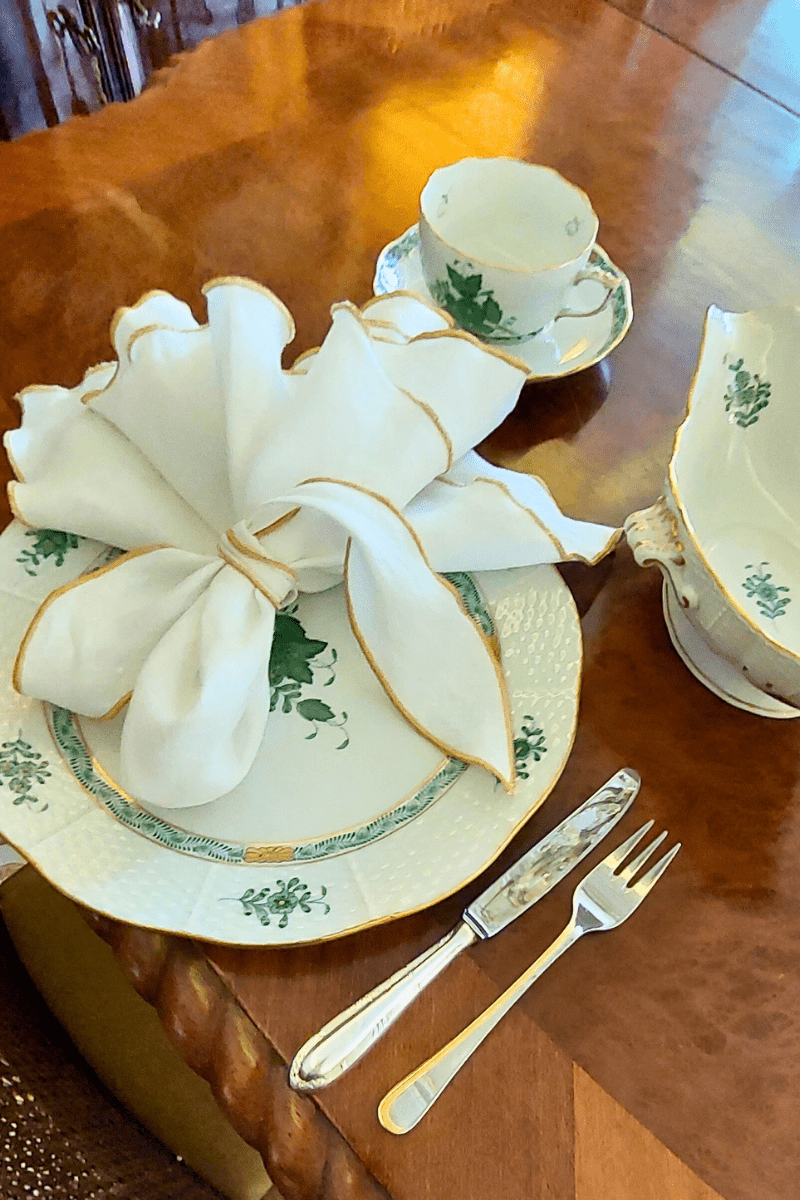 Volanlı Ham Keten Peçete - Beyaz | | nihalpancar